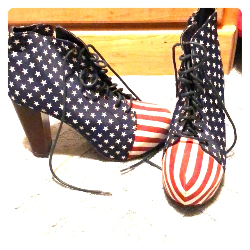 American Flag Platform Stilletos